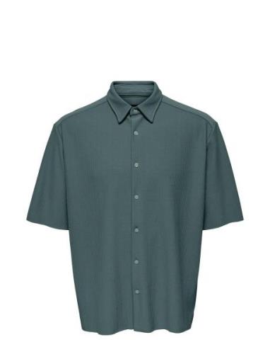Onsboyy Life Rlx Recy Pleated Ss Shirt Green ONLY & SONS