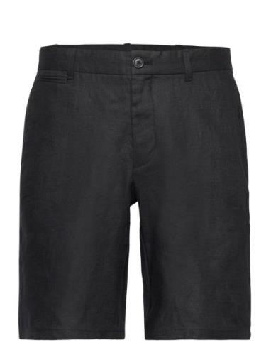 Slim Fit 100% Linen Bermuda Shorts Black Mango