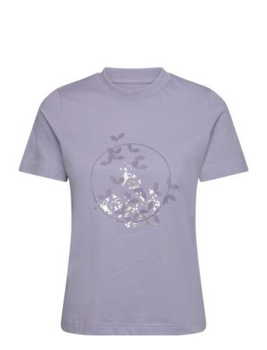 Agen Regular Tee With Print Purple Tamaris Apparel