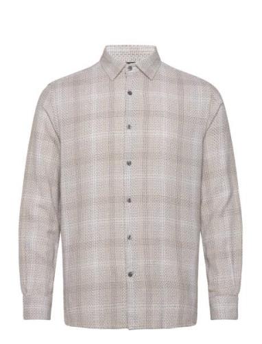 Barrow Dobby Ls Shirt Beige French Connection