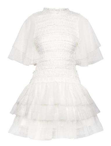 Minnie Short Sleeve Lace Mini Dress White Malina