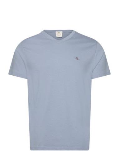 Slim Shield V-Neck T-Shirt Blue GANT