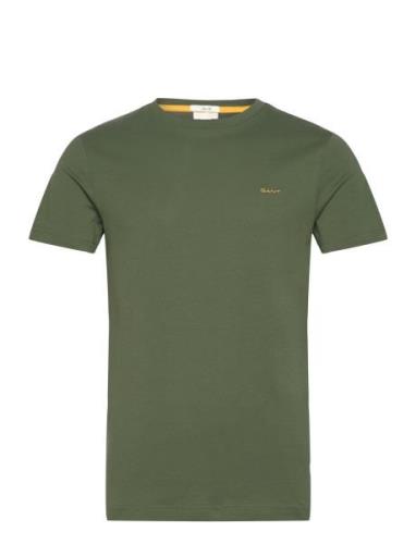 Contrast Logo Ss T-Shirt Green GANT