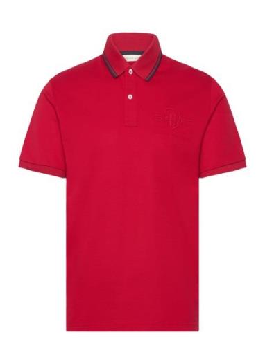 Contrast Tipping Ss Pique Polo Red GANT