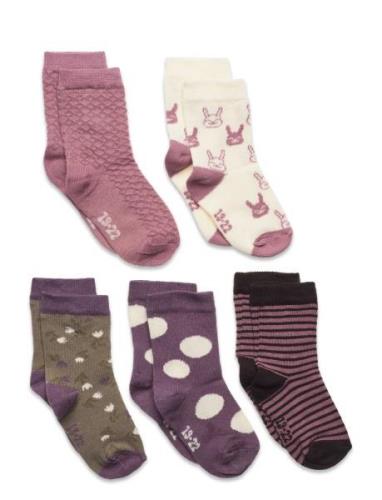 Socks W. Pattern Patterned Minymo