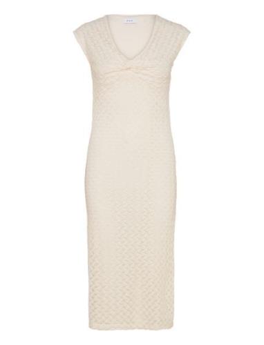 Visolira V-Neck Cap Sleeve Dress Cream Vila