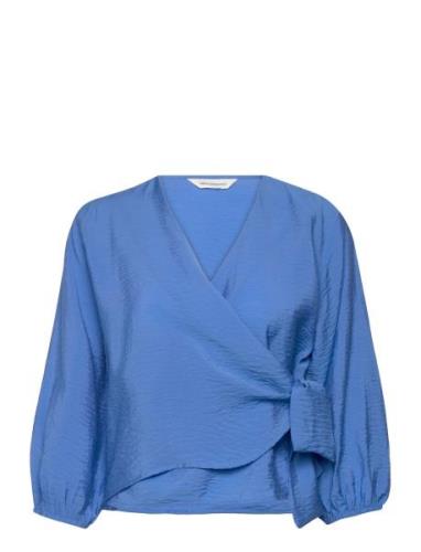 Mschaudia 3/4 Wrap Top Blue MSCH Copenhagen