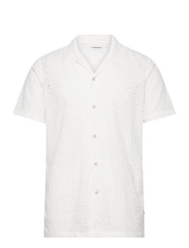 Embroidery Cotton Shirt S/S White Lindbergh