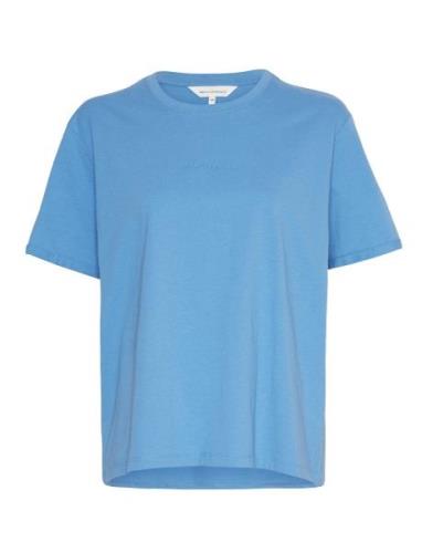 Mschterina Organic Small Logo Tee Blue MSCH Copenhagen