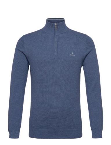 Cotton Pique Half Zip Blue GANT