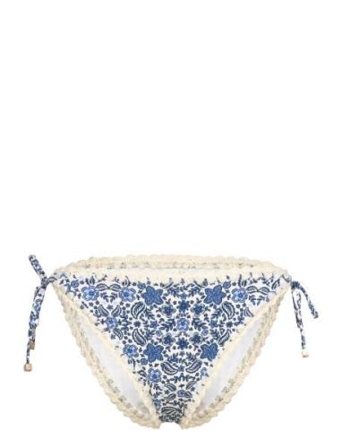 Ally Crochet Trimmed Bikini Bottoms Blue Malina