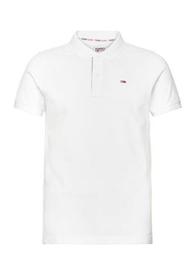 Tjm Slim Placket Polo White Tommy Jeans