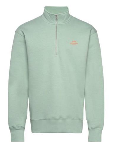 Standard Half Zip Logo Sweat Green Mads Nørgaard