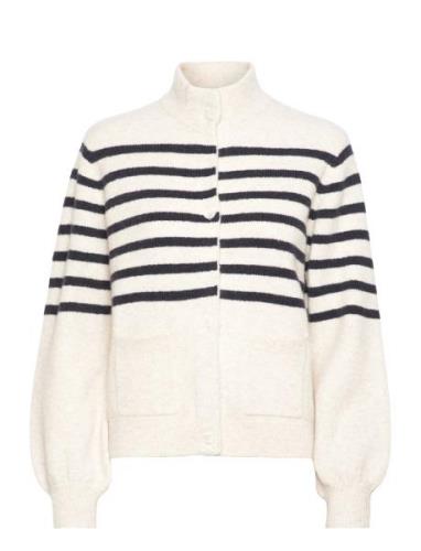 Pd-Lauren Striped Cardigan White Pieszak