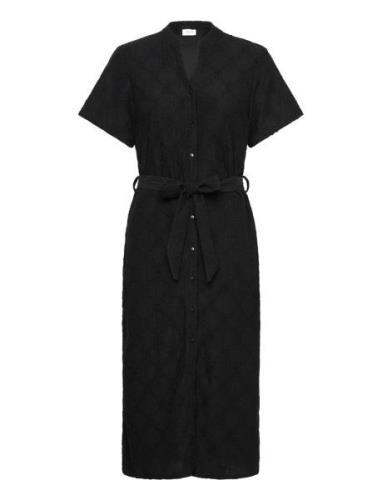 Videlea V-Neck S/S Midi Dress/R/Vol Black Vila