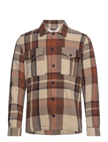 Mmgnolan Check Spring Overshirt Brown Mos Mosh Gallery