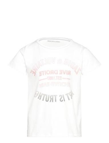 Short Sleeves Tee-Shirt White Zadig & Voltaire Kids