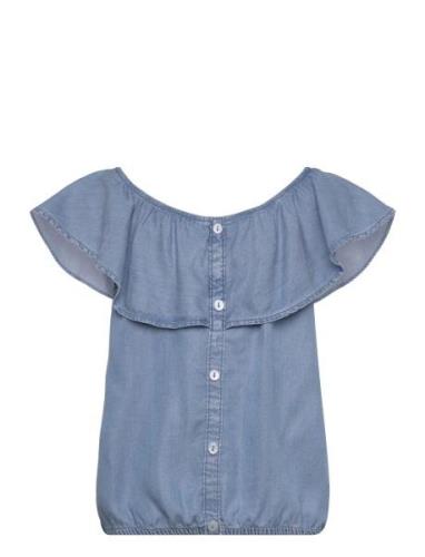 Denim Blouse With Buttons Blue Mango