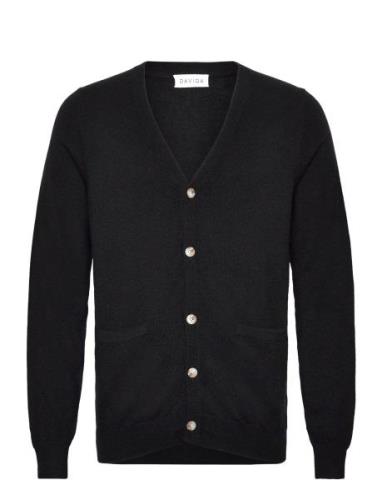 Man V Cardigan Black Davida Cashmere