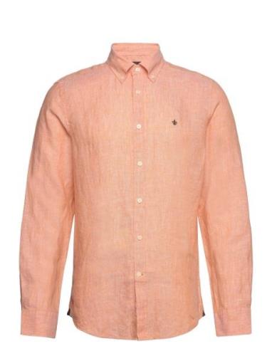 Douglas Linen Shirt-Classic Fit Orange Morris