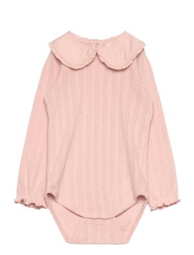 Body Ls Pointelle Pink En Fant