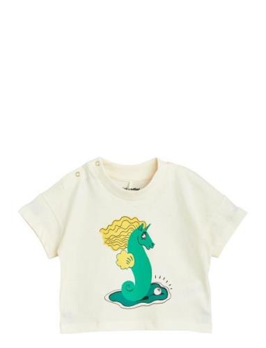 Unicorn Seahorse Sp Ss Tee White Mini Rodini