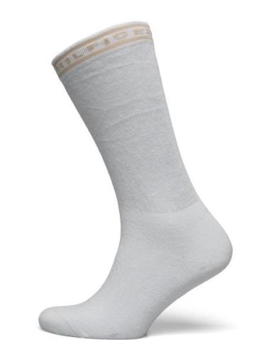 Th Women Slouch Sock 1P Linen White Tommy Hilfiger