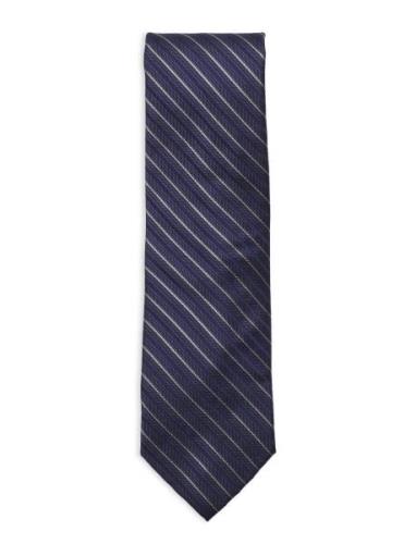 Dobby Stripe Tie Navy Michael Kors