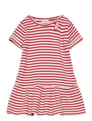 Dress S/S Modal Striped Red Petit Piao