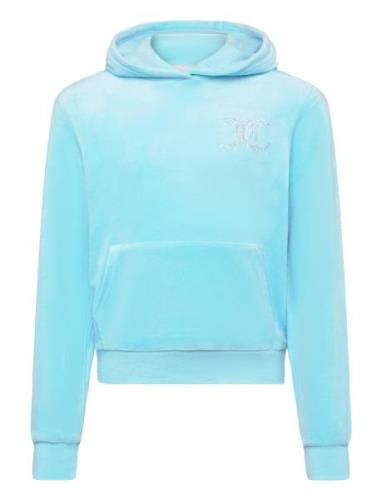 Diamante Velour Oth Hoodie Blue Juicy Couture