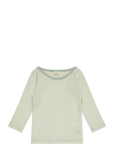 Soft Mini Striped Tobinino Tee Ls Green Mads Nørgaard