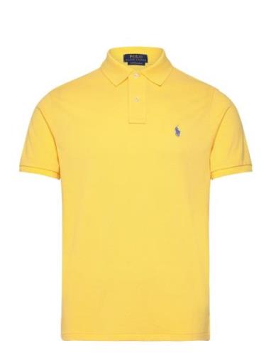 Custom Slim Fit Mesh Polo Shirt Yellow Polo Ralph Lauren