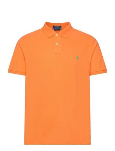 Custom Slim Fit Mesh Polo Shirt Orange Polo Ralph Lauren