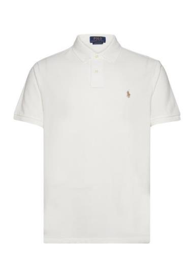 Custom Slim Fit Mesh Polo Shirt White Polo Ralph Lauren