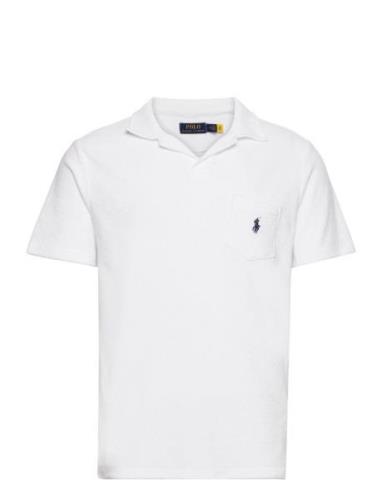 Custom Slim Fit Terry Polo Shirt White Polo Ralph Lauren
