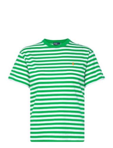 Striped Organic Cotton Crewneck Tee Green Polo Ralph Lauren