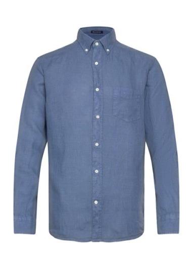 Reg Ut Gmnt Dyed Linen Shirt Blue GANT