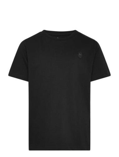 Regular Fit Badge T-Shirt - Gots/Ve Black Knowledge Cotton Apparel