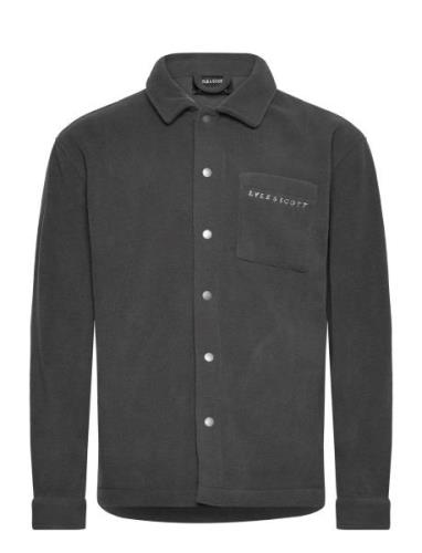 Embroidered Fleece Overshirt Grey Lyle & Scott