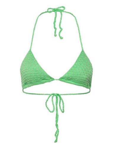 Beaded Crochet Bikini Top Green Mango