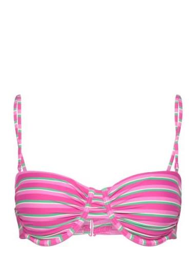 Stripe-Print Bikini Top Pink Mango