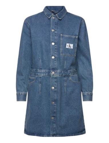 Darted Denim Shirt Dress Blue Calvin Klein Jeans