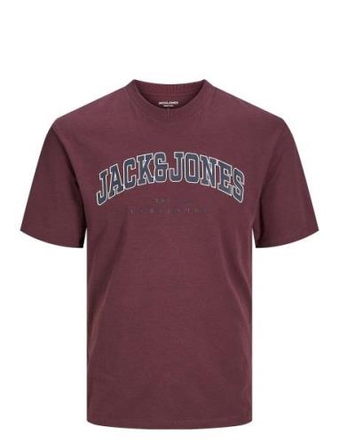 Jjecaleb Varsity Tee Ss O-Neck Noos Burgundy Jack & J S