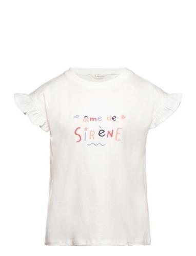 Embroidered Message T-Shirt White Mango