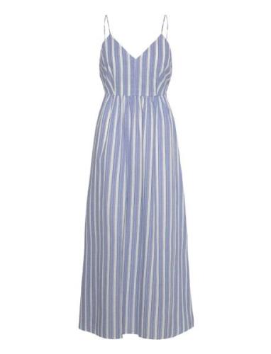 Cut-Out Back Striped Dress Blue Mango