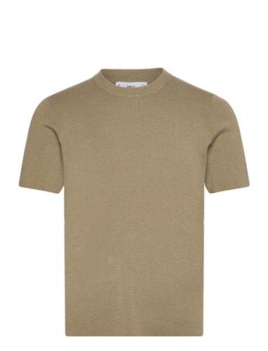 Knit Cotton T-Shirt Khaki Mango