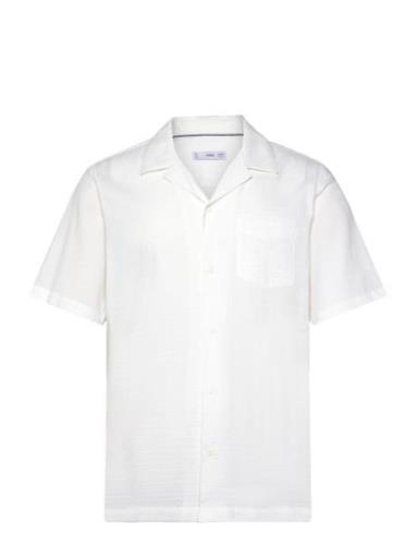 Regular-Fit 100% Seersucker Cotton Shirt White Mango