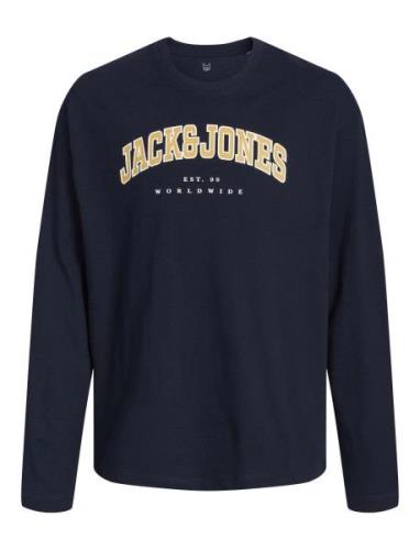 Jjecaleb Varsity Tee Ls O-Neck Jnr Navy Jack & J S