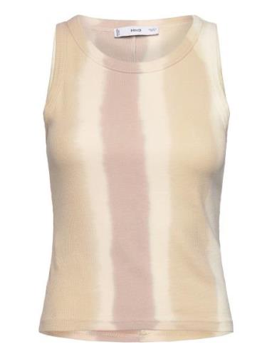 Tie-Dye Ribbed Top Cream Mango