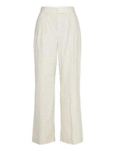 Straight Striped Trousers Cream Mango